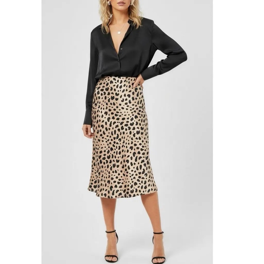 Réalisation Par The Naomi Silk Midi Skirt Wild Things Leopard Print, Small